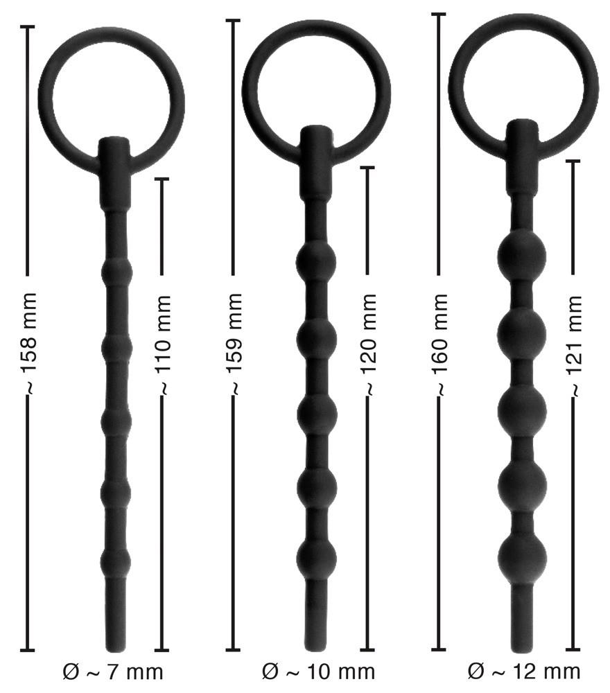 Zestaw 3 silikonowych penis plugów Penisplug 16 cm - obrazek 5