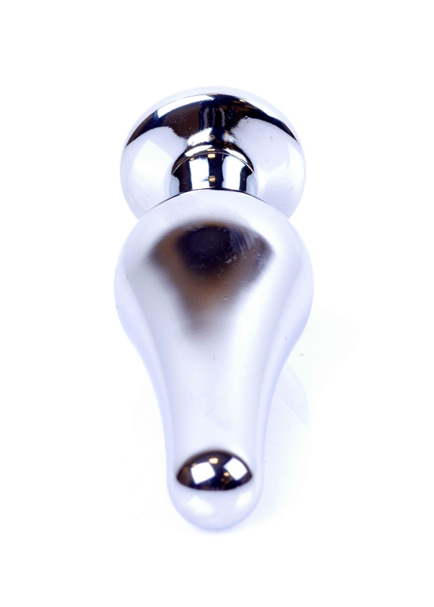 Korek analny srebrny z czerwonym diamencikiem MyLove Toys 9,5 cm - obrazek 7