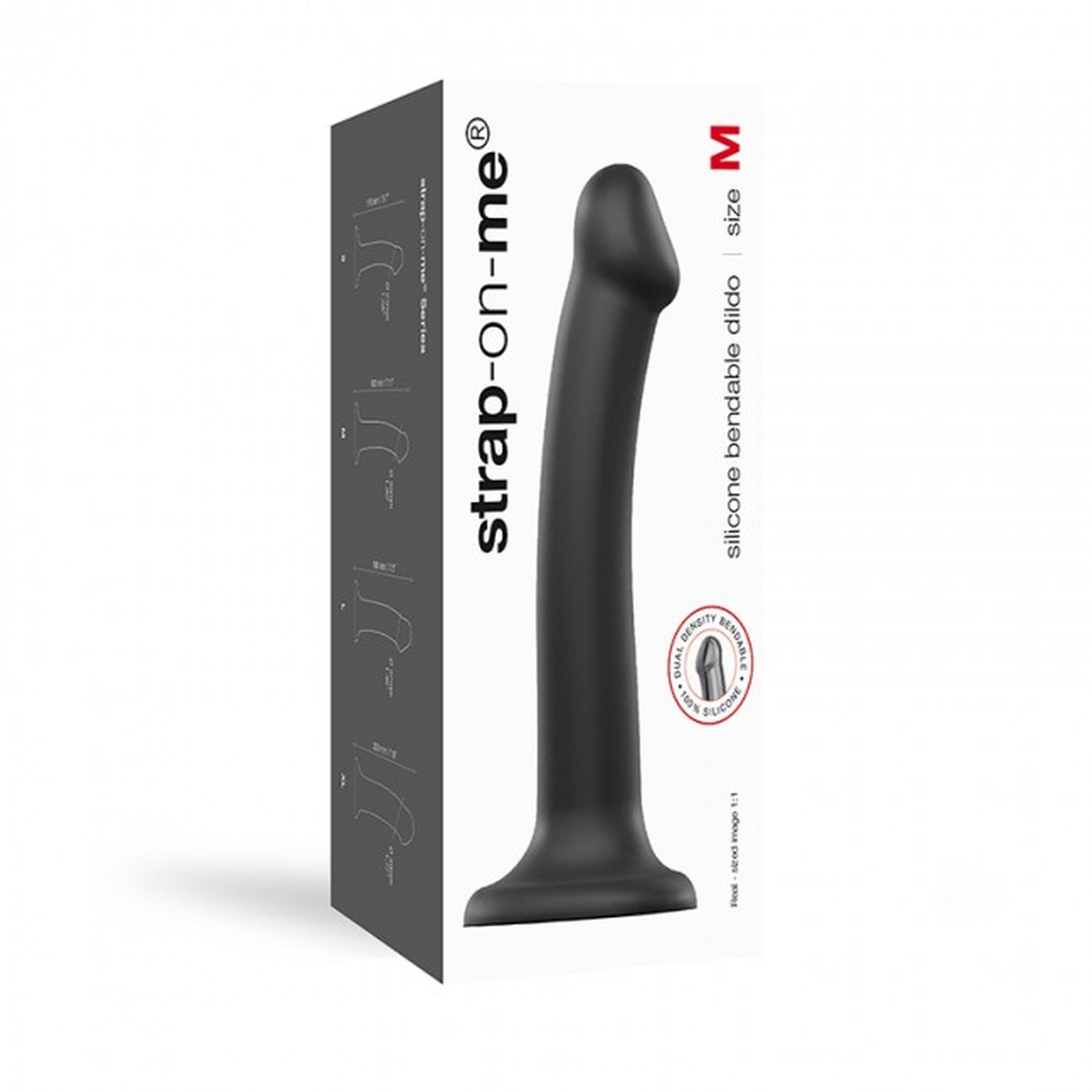 Dildo silikonowe zginane Strap on me czarny M - obrazek 8