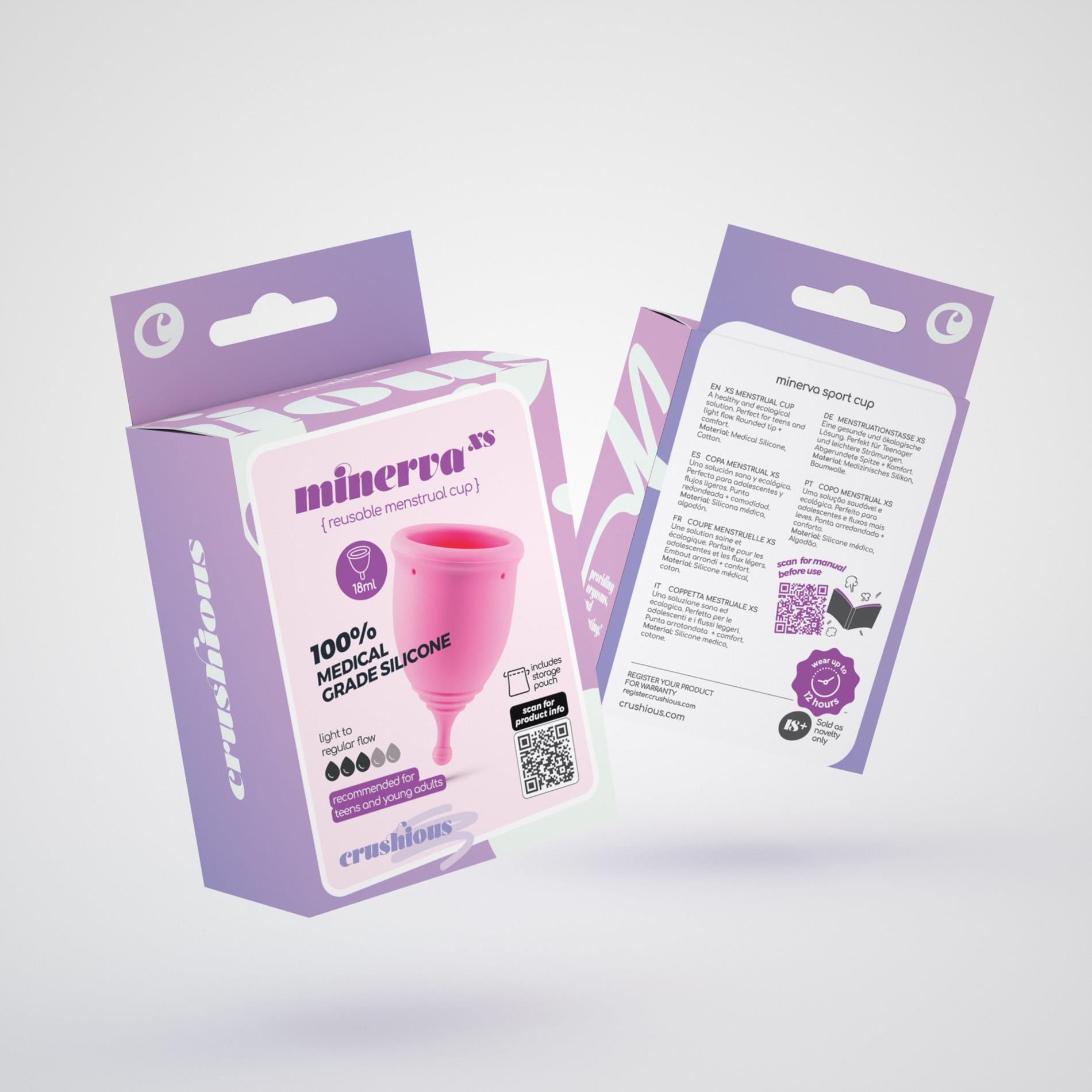 Kubeczek menstruacyjny Crushious Minerva XS 5,5 cm z woreczkiem - obrazek 12