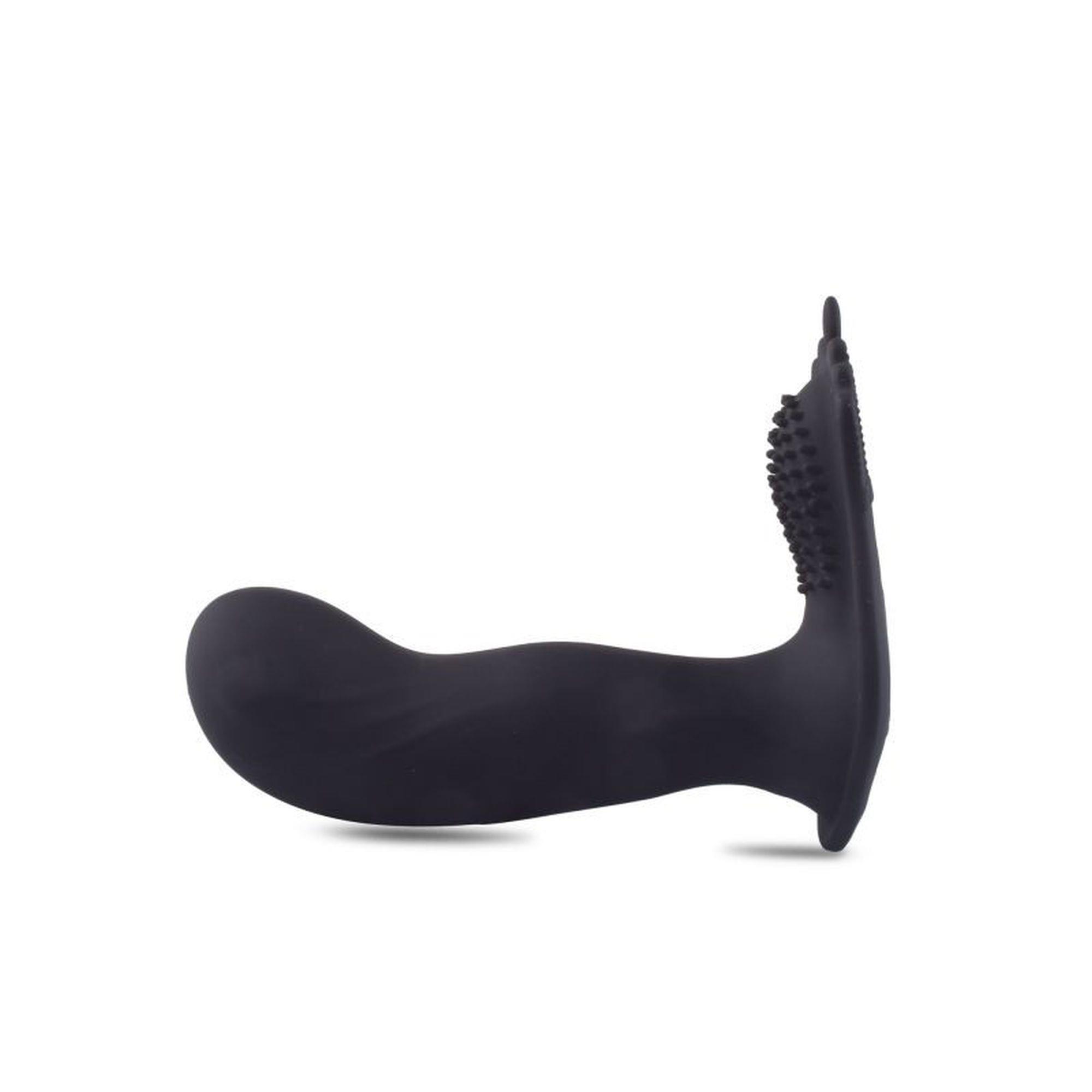 Wibrujący masażer prostaty Toyz4Lovers silikonowy czarny 12 cm z pilotem - obrazek 2