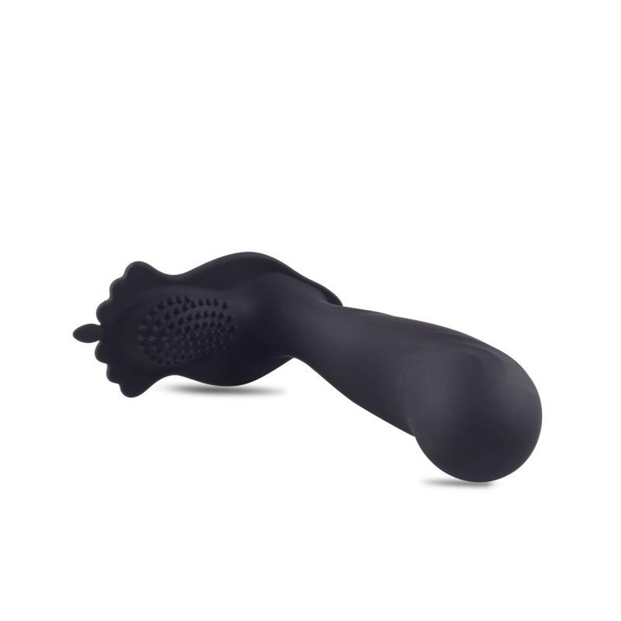 Wibrujący masażer prostaty Toyz4Lovers silikonowy czarny 12 cm z pilotem - obrazek 3