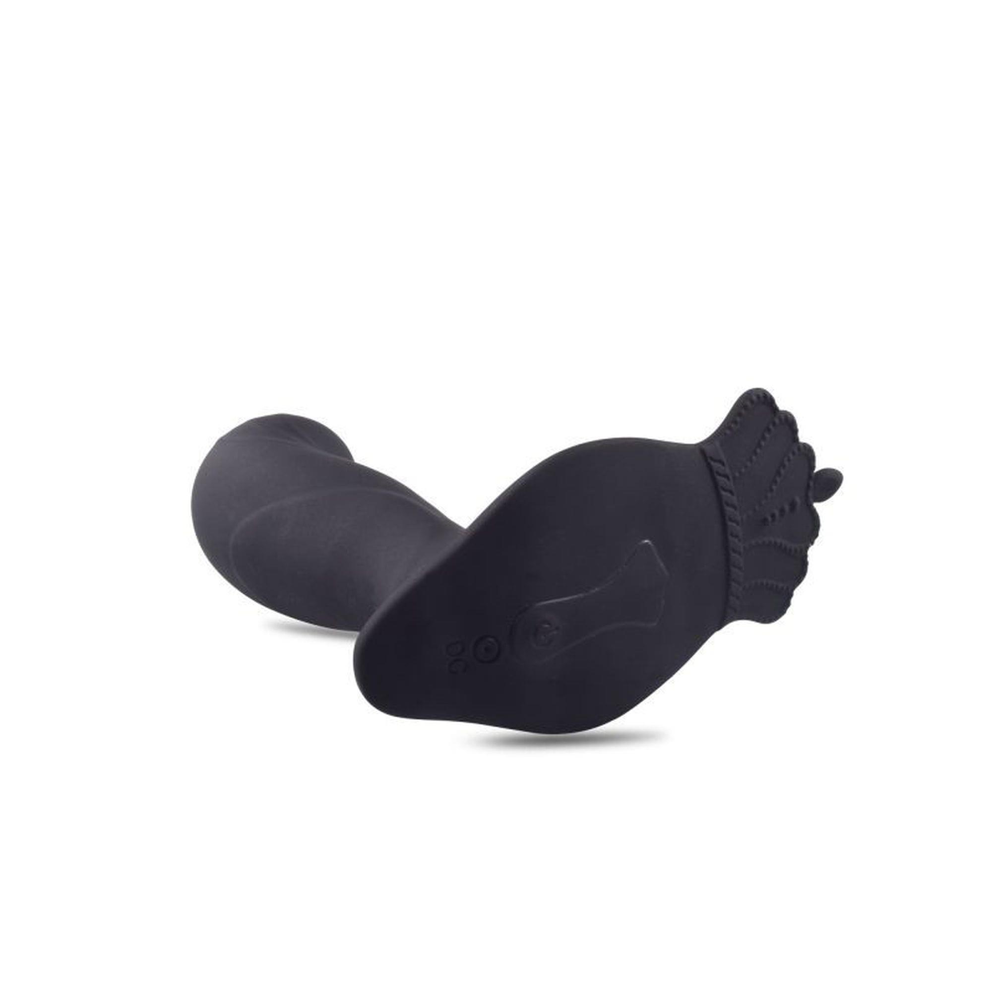 Wibrujący masażer prostaty Toyz4Lovers silikonowy czarny 12 cm z pilotem - obrazek 4