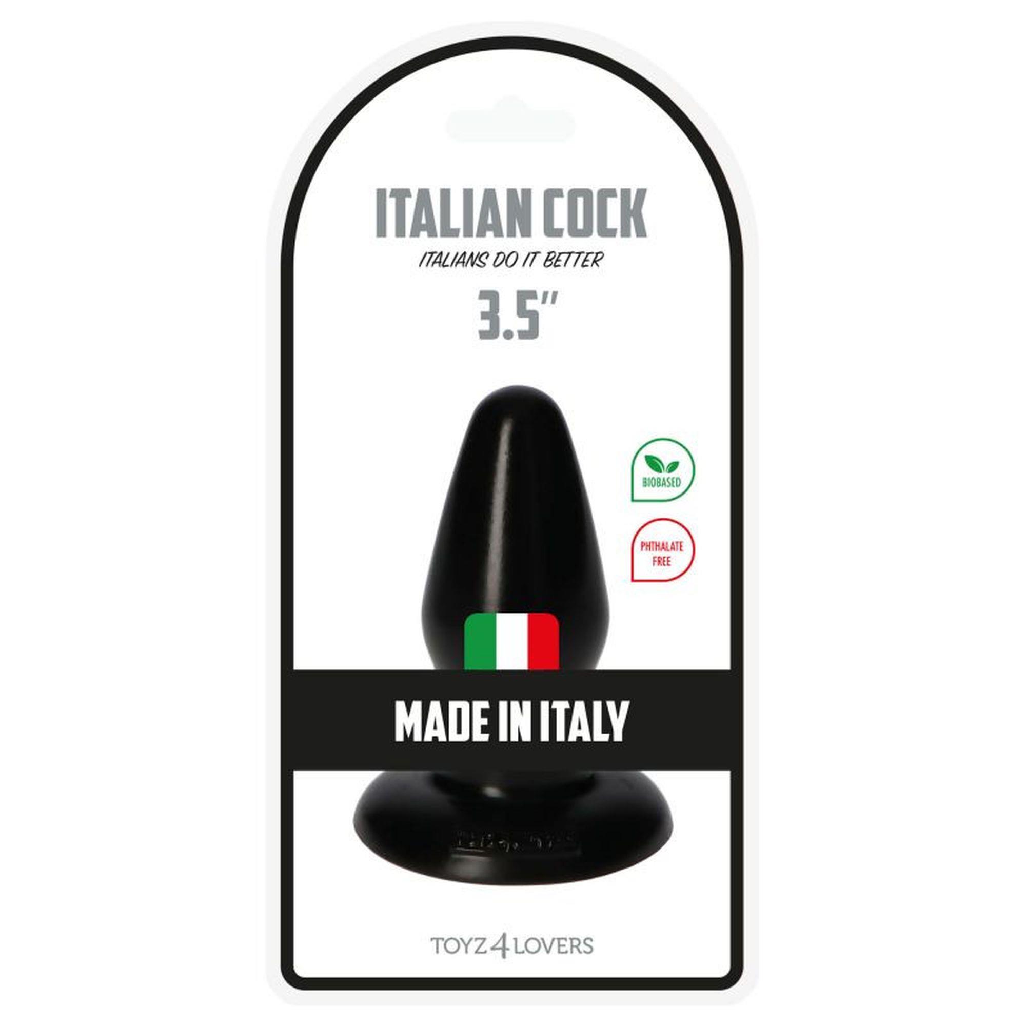 Korek analny Italian Cock Toyz4lovers czarny 9,5 cm - obrazek 4