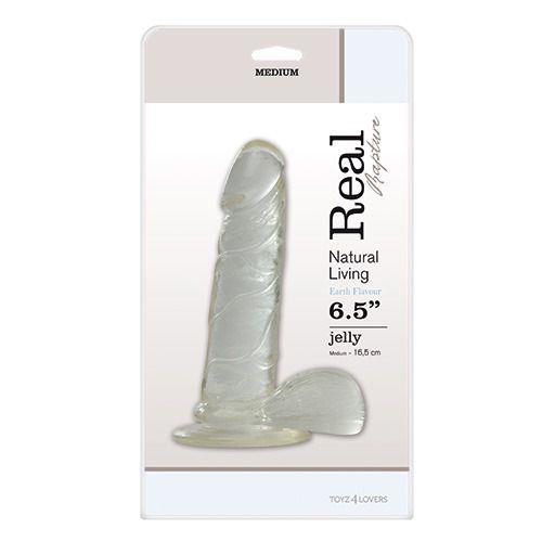 Dildo żelowe Real Rapture transparentne 16 cm - obrazek 2