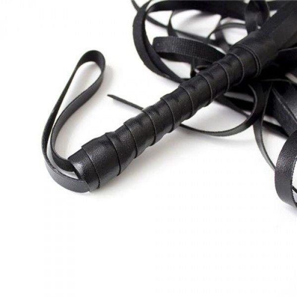 Pejcz skórzany z frędzlami Squash Whip czarny Toyz4lovers - obrazek 2