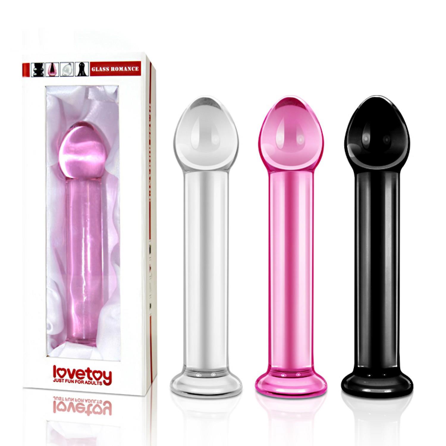 Dildo szklane Romance Lovetoy czarne 16 cm - obrazek 3