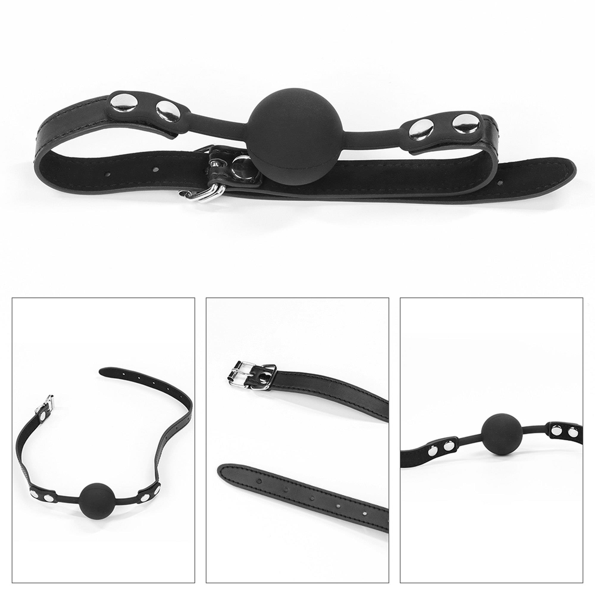 Luksusowy Zestaw Bondage Lovetoy 25cm Pejcz Miękkie Kajdanki Knebel - obrazek 3