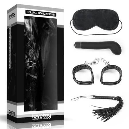 Zestaw Bondage Deluxe Lovetoy z Wibratorem Czarny