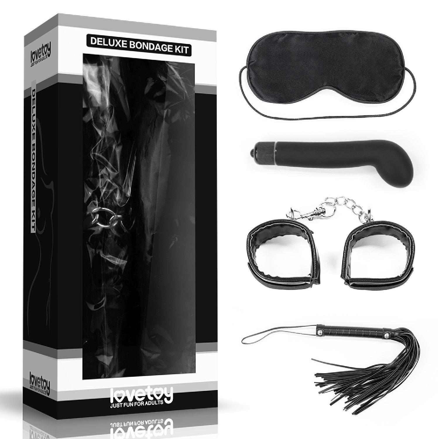 Zestaw Bondage Deluxe Lovetoy z Wibratorem Czarny