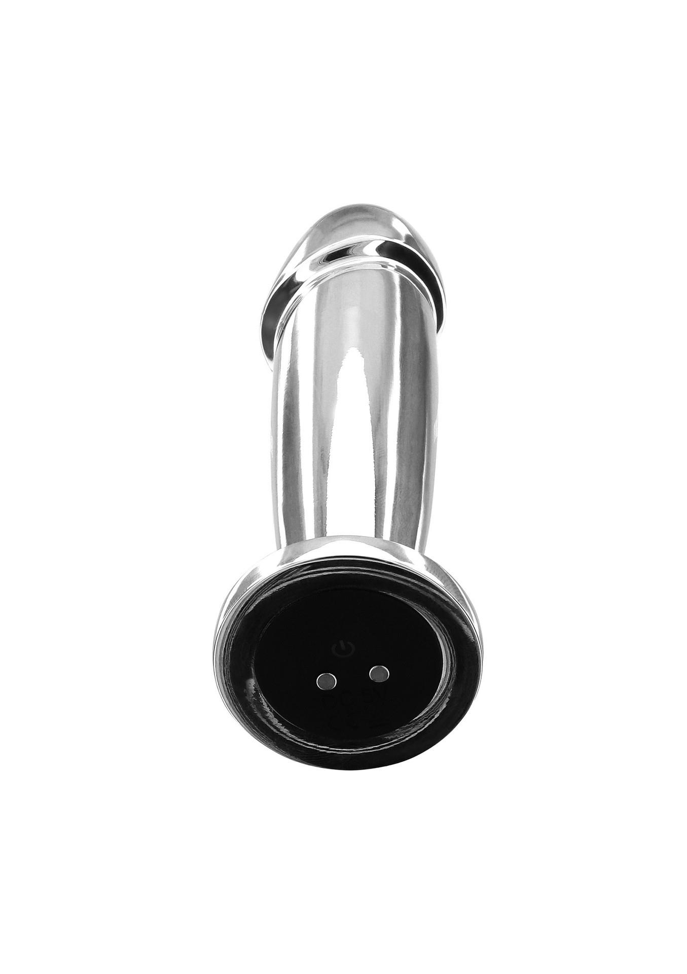 Wibrujący korek analny stal nierdzewny ToyJoy srebrny 11.8 cm USB - obrazek 3