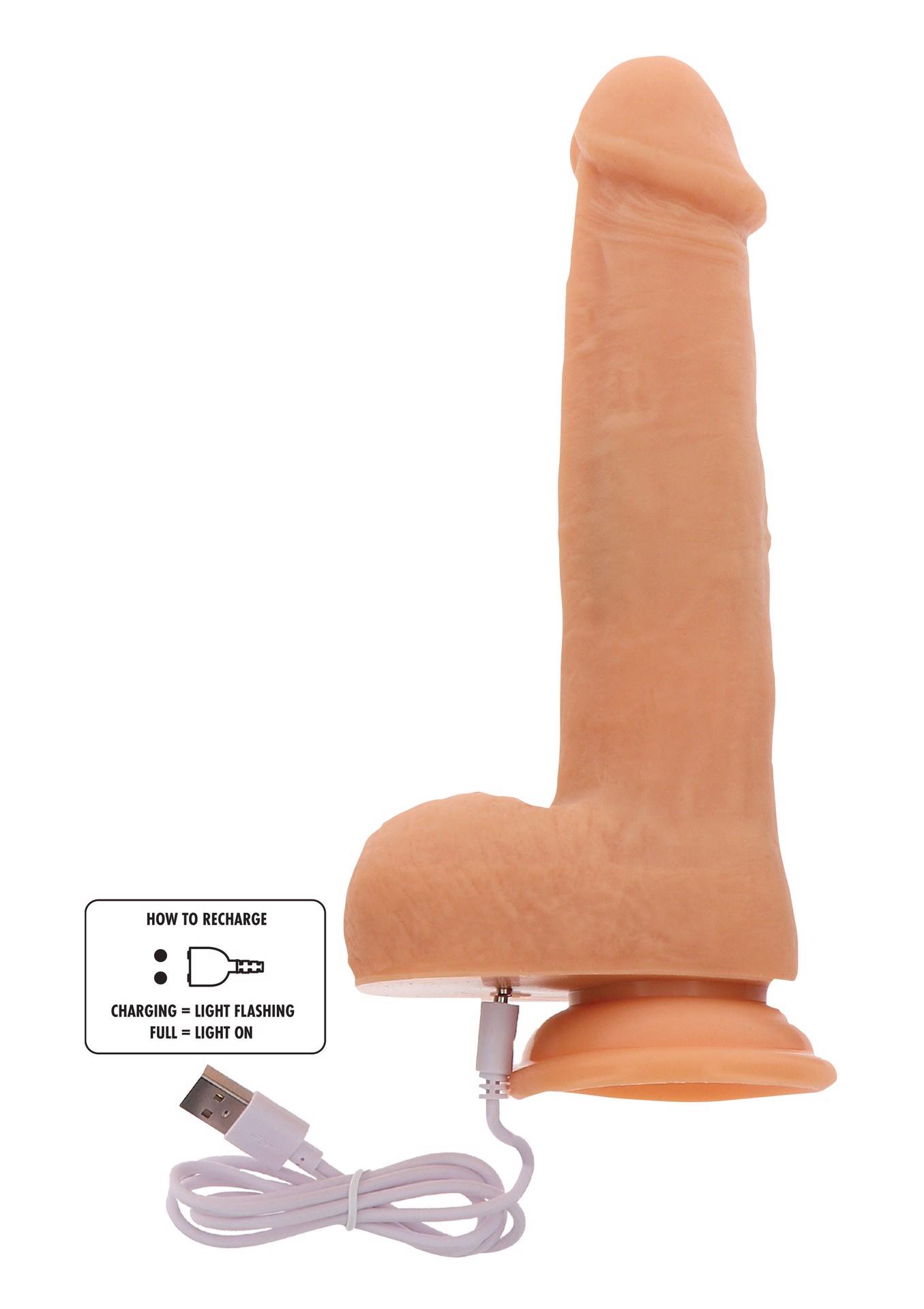 Dildo wibrujące z rotującymi koralikami ToyJoy cieliste 21 cm - obrazek 4