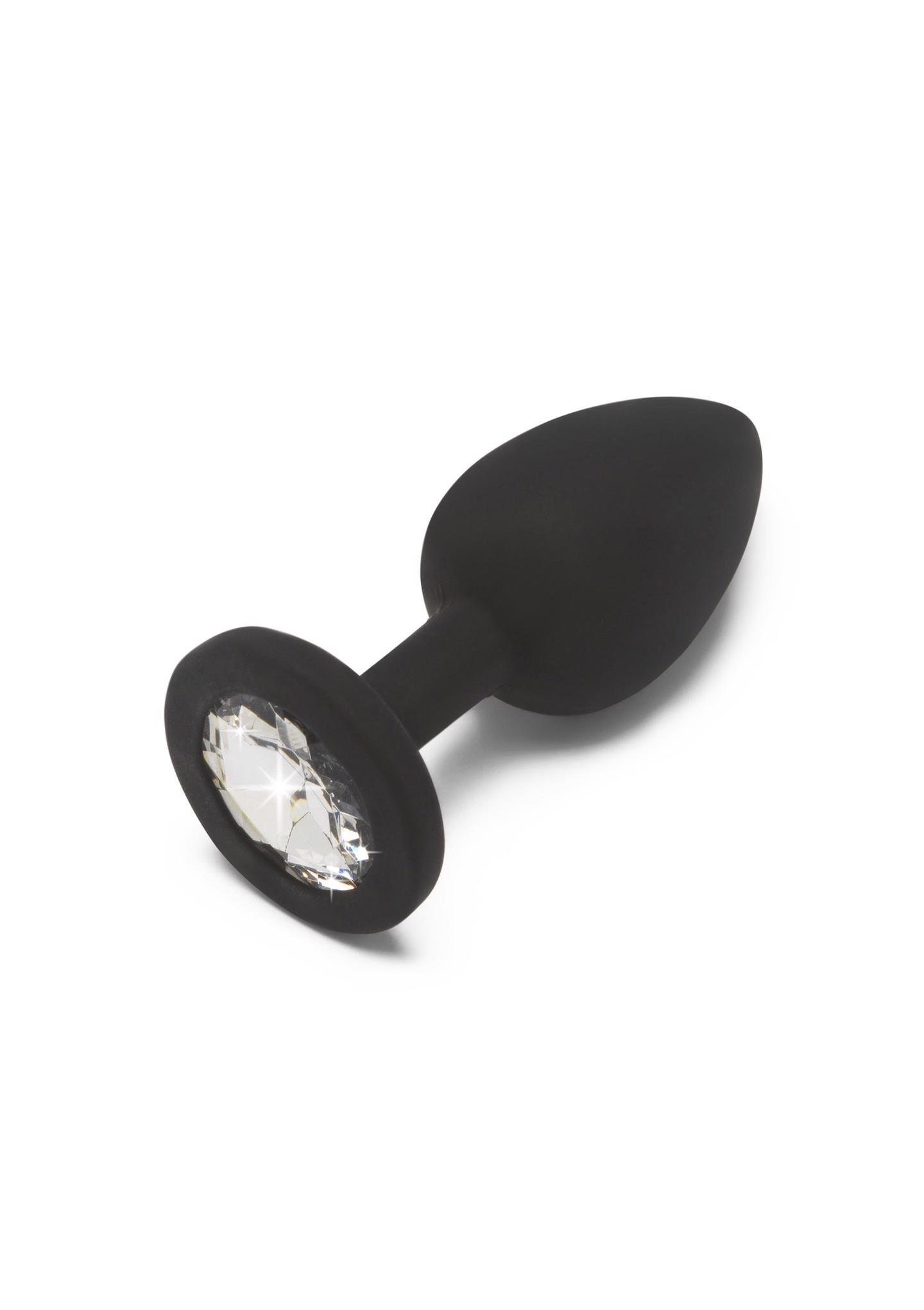 Korek analny Diamond Booty Jewel ToyJoy czarny 7 cm - obrazek 3