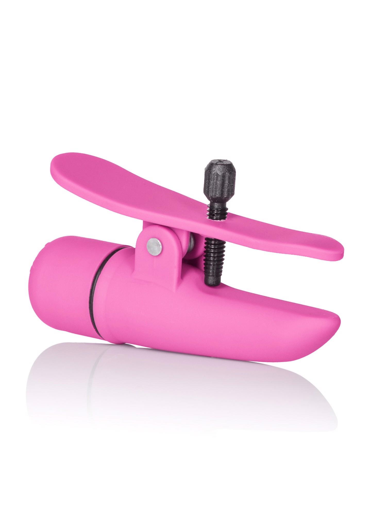 Wibrujące klamry na sutki Nipplettes Calexotics różowe 7 cm - obrazek 5
