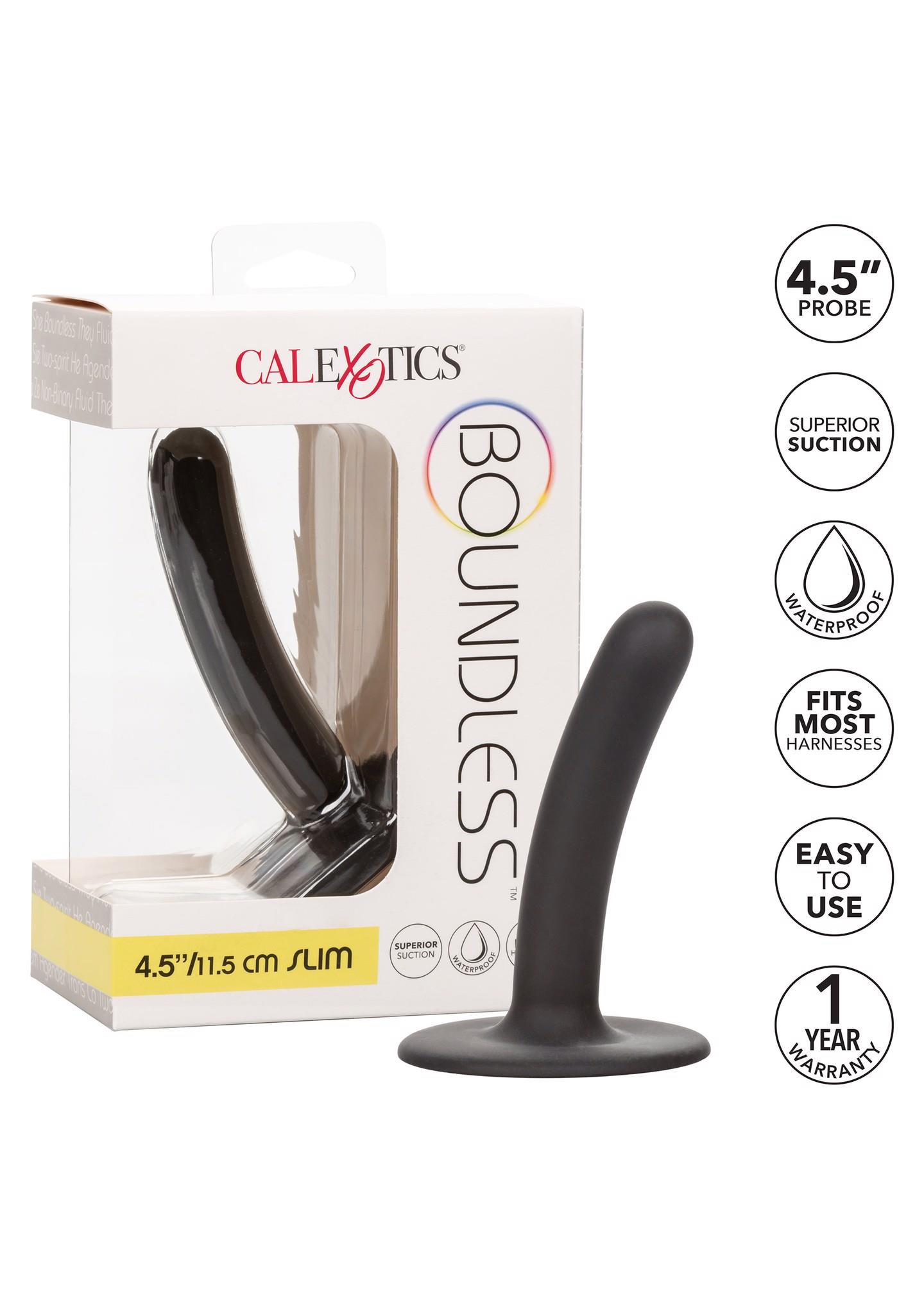 Dildo analne Boundless silikonowe czarne 11.5 cm - obrazek 6