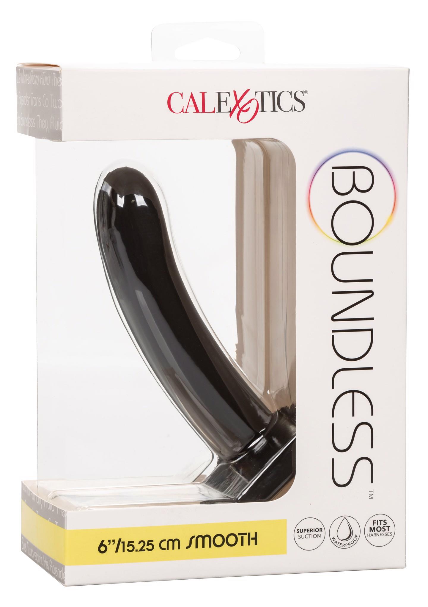 Dildo analne Boundless silikonowe gładkie czarne 15 cm Calexotics - obrazek 2