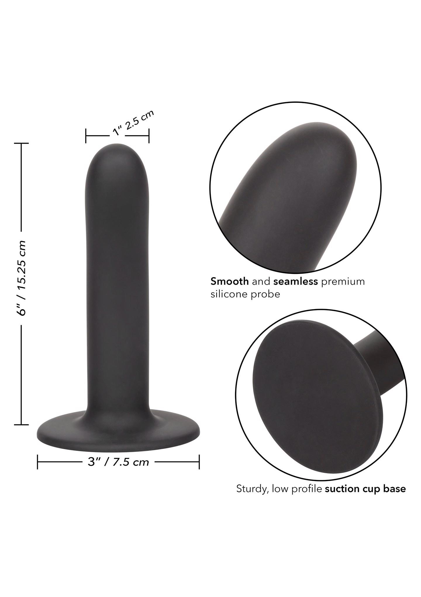 Dildo analne Boundless silikonowe gładkie czarne 15 cm Calexotics - obrazek 5
