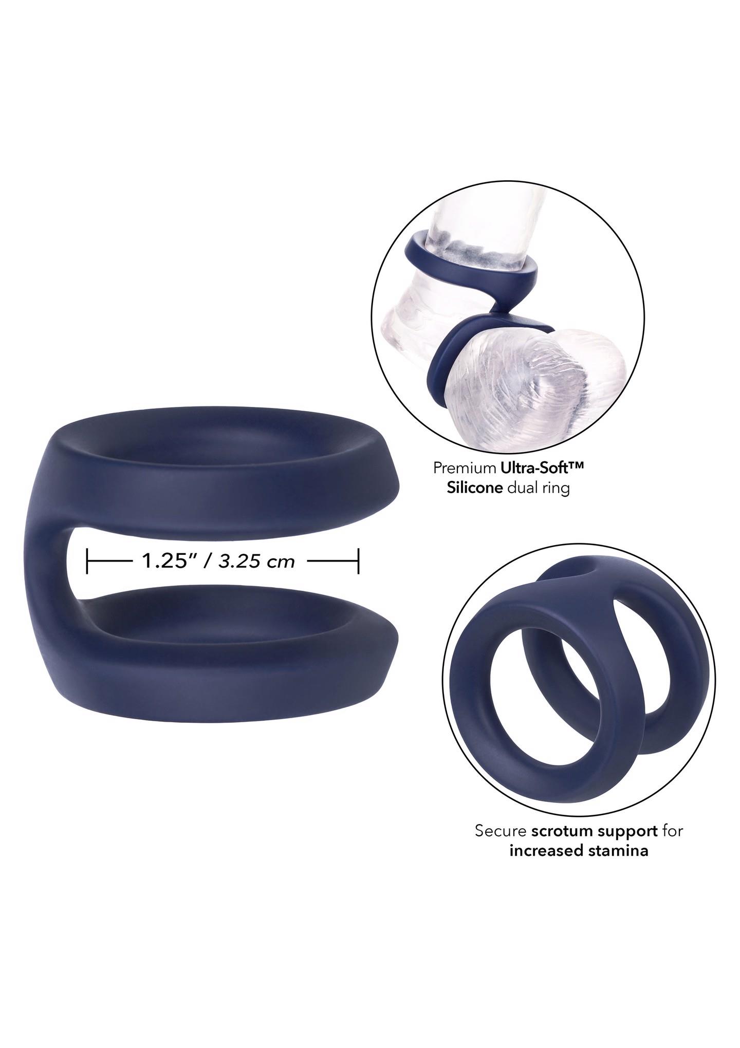 Pierścień erekcyjny Viceroy Dual Ring silikonowy niebieski - obrazek 3