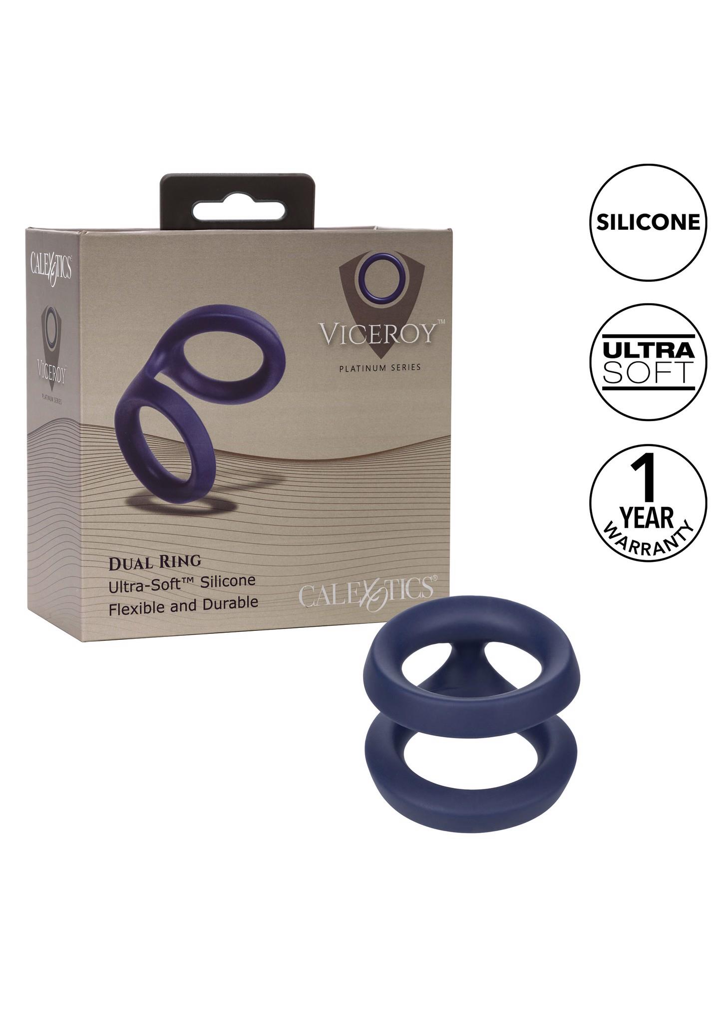 Pierścień erekcyjny Viceroy Dual Ring silikonowy niebieski - obrazek 4