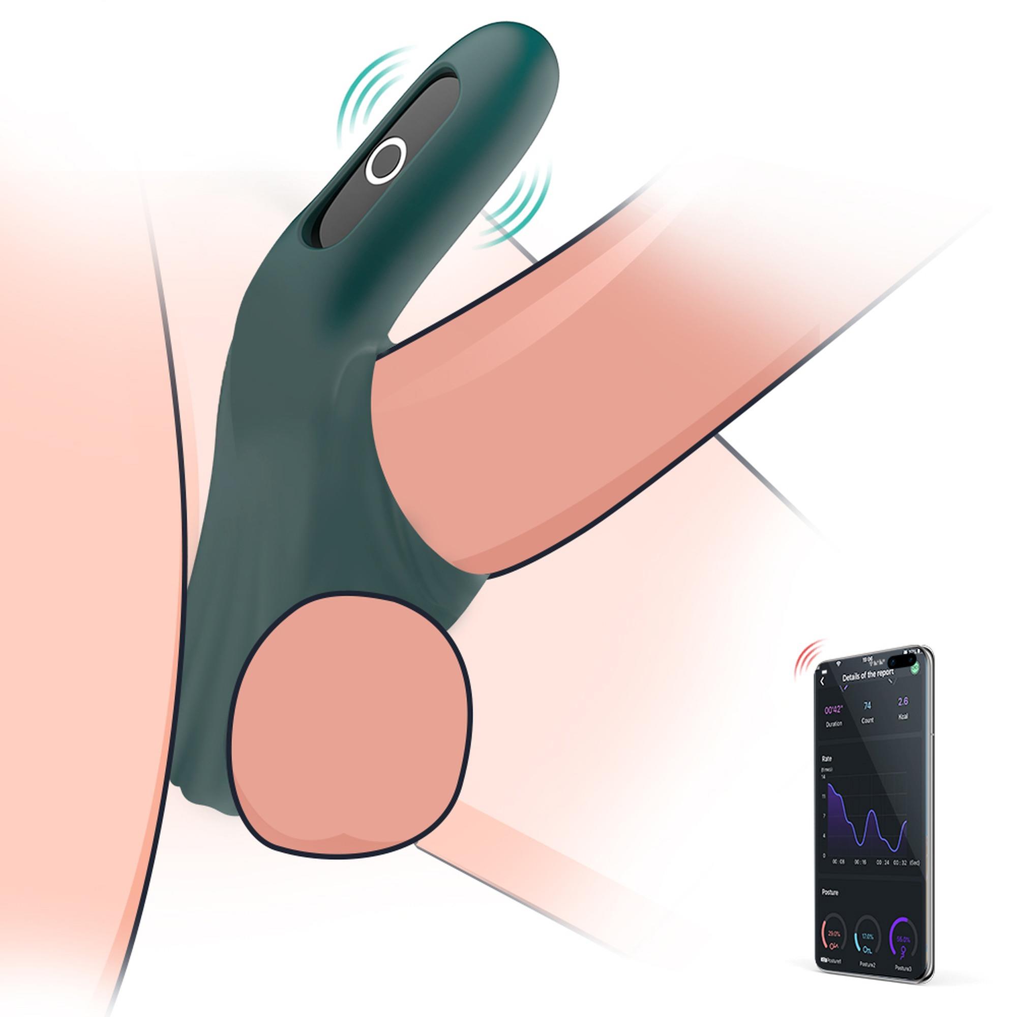 Pierścień wibrujący z aplikacją Rise Magic Motion zielony - obrazek 4