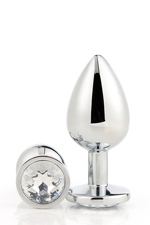 Aluminiowy korek analny Gleaming Love srebrny duży