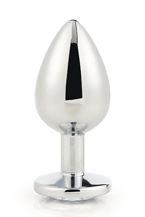 Aluminiowy korek analny Gleaming Love srebrny duży - obrazek 3
