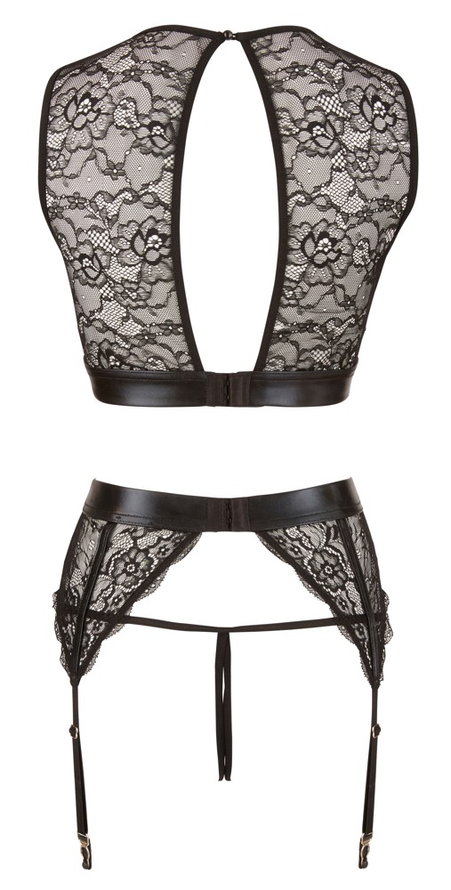 Zestaw top bondage Cottelli wet look z kajdankami M - obrazek 19