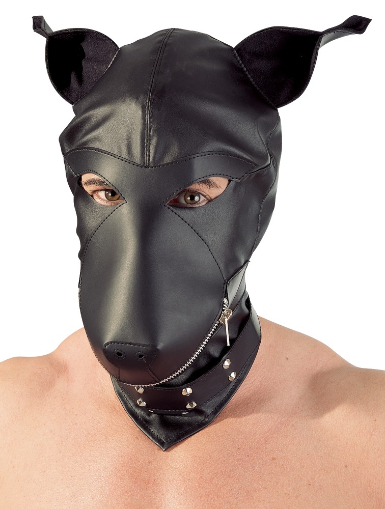 Maska psa z imitacji skóry fetish Collection czarna - obrazek 2