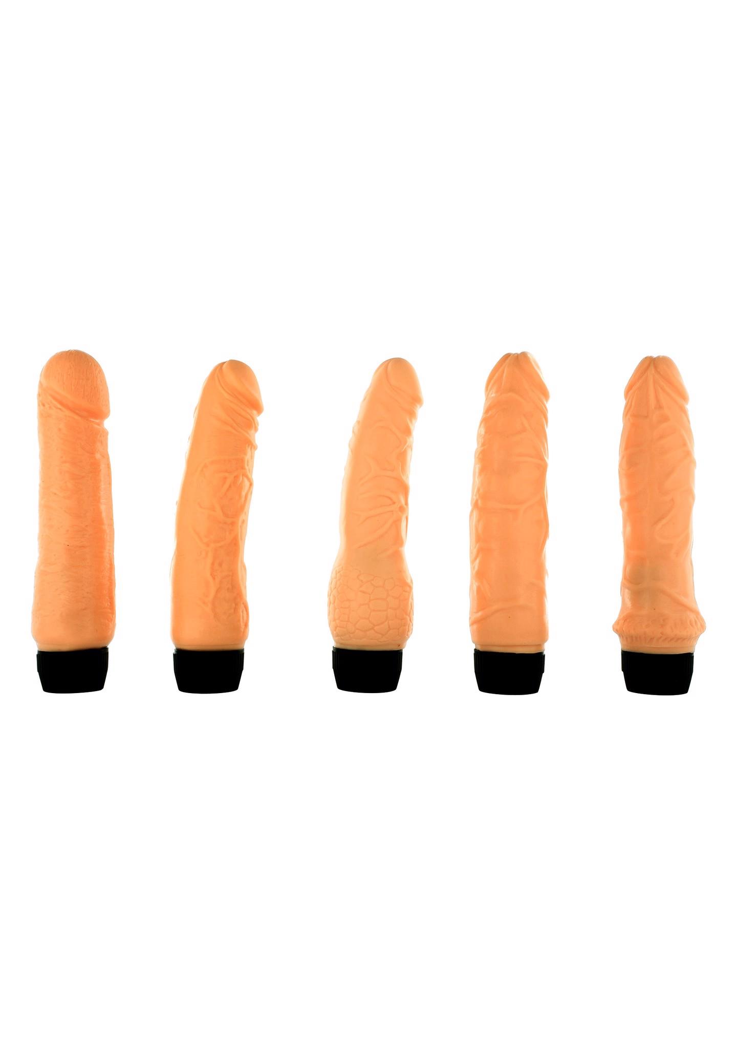 Zestaw pięciu wibratorów Seven Creations naturalny 18 cm