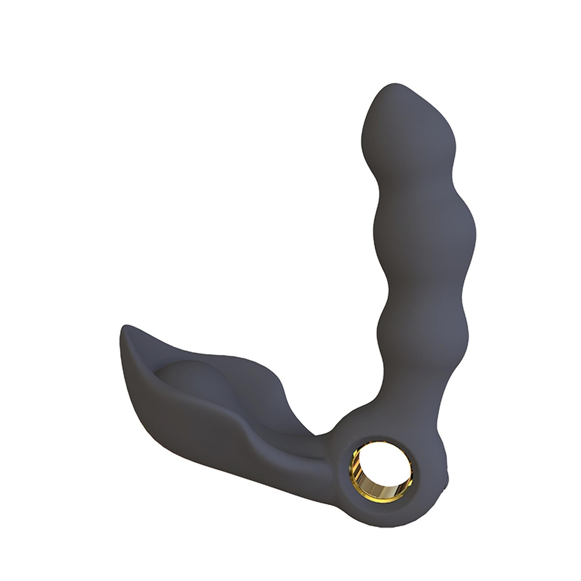 Masażer prostaty Angelo potrójna stymulacja czarny silikonowy USB