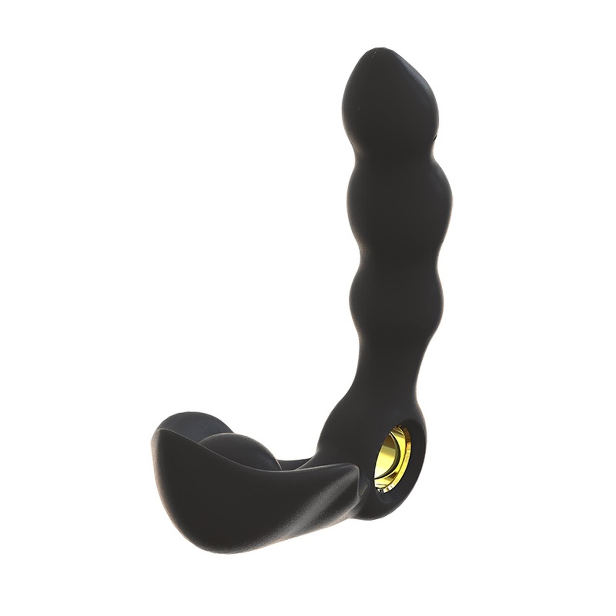 Masażer prostaty Angelo potrójna stymulacja czarny silikonowy USB - obrazek 3
