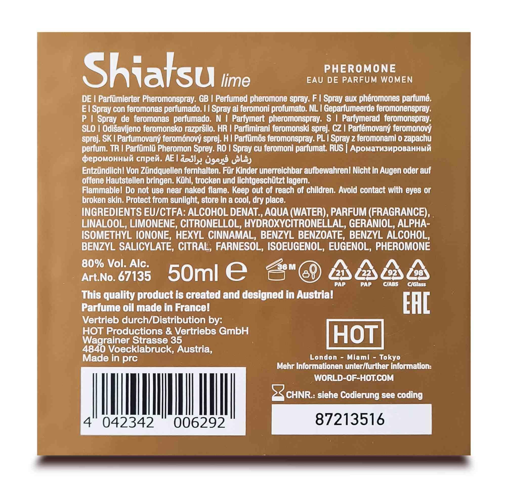 Perfumy feromonowe Shiatsu Hot dla kobiet limonka 50 ml - obrazek 6