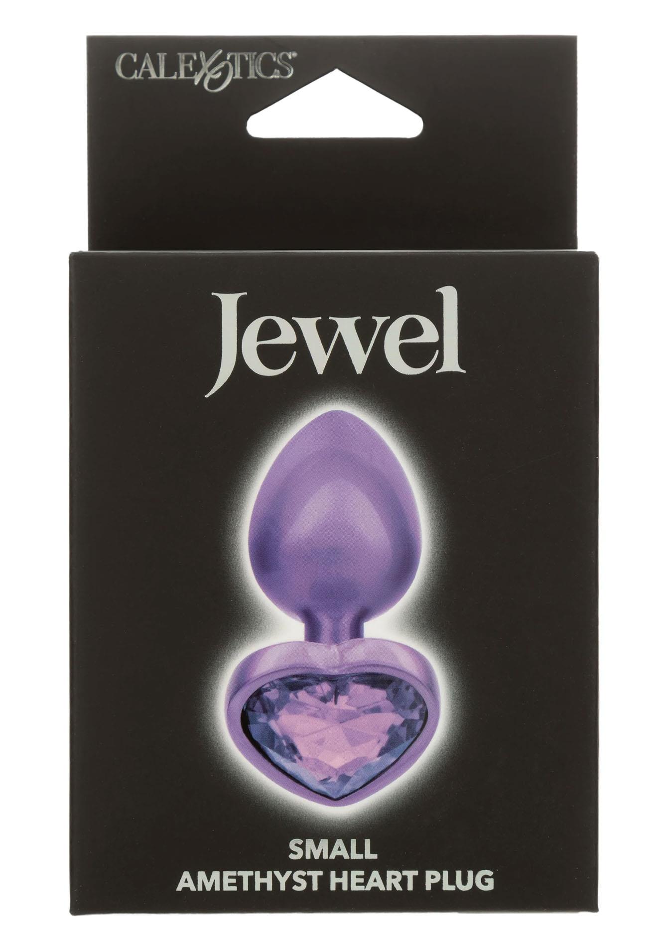 Mały korek analny z kryształowym sercem Calexotics fioletowy 6cm - obrazek 2