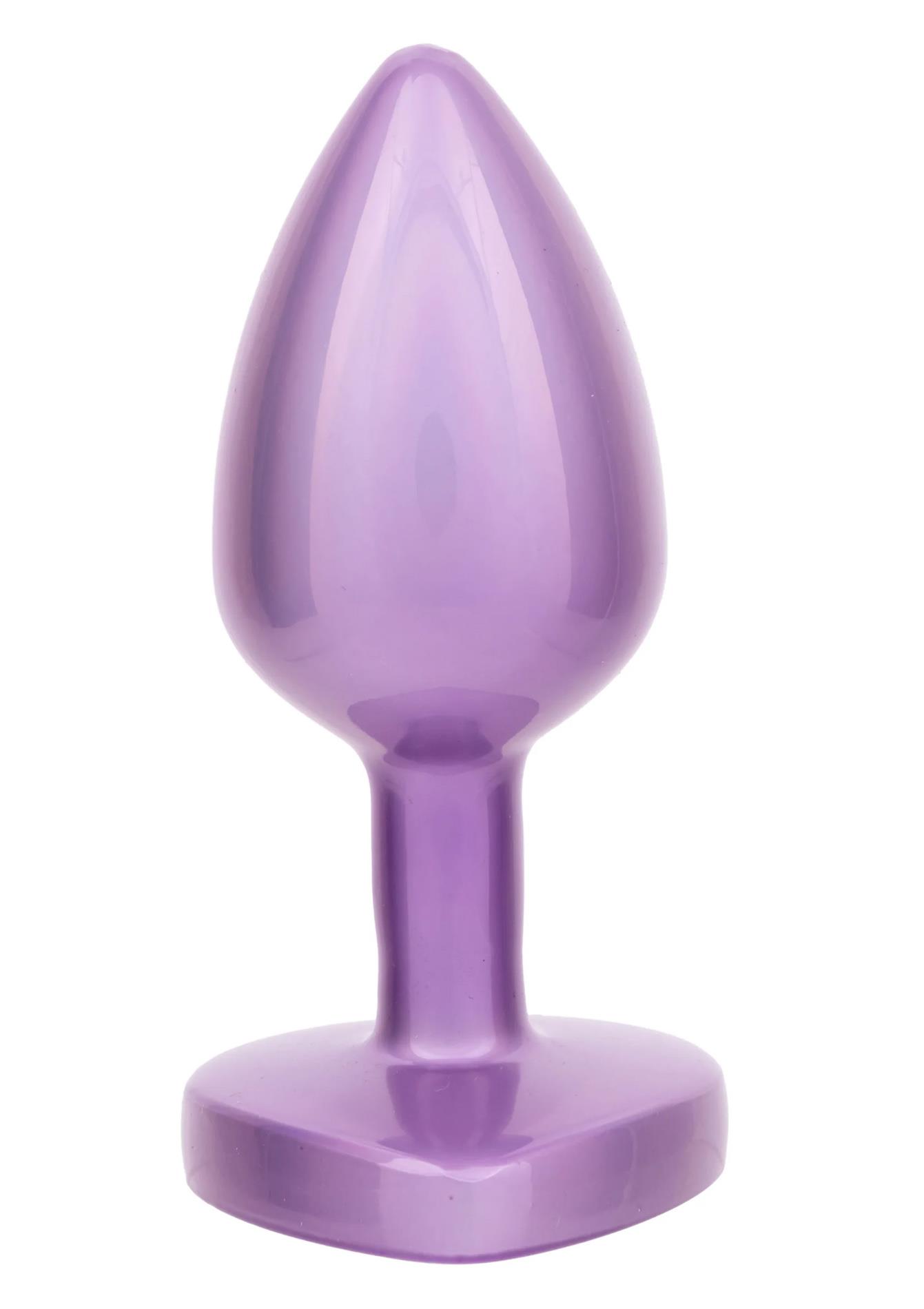 Mały korek analny z kryształowym sercem Calexotics fioletowy 6cm - obrazek 5