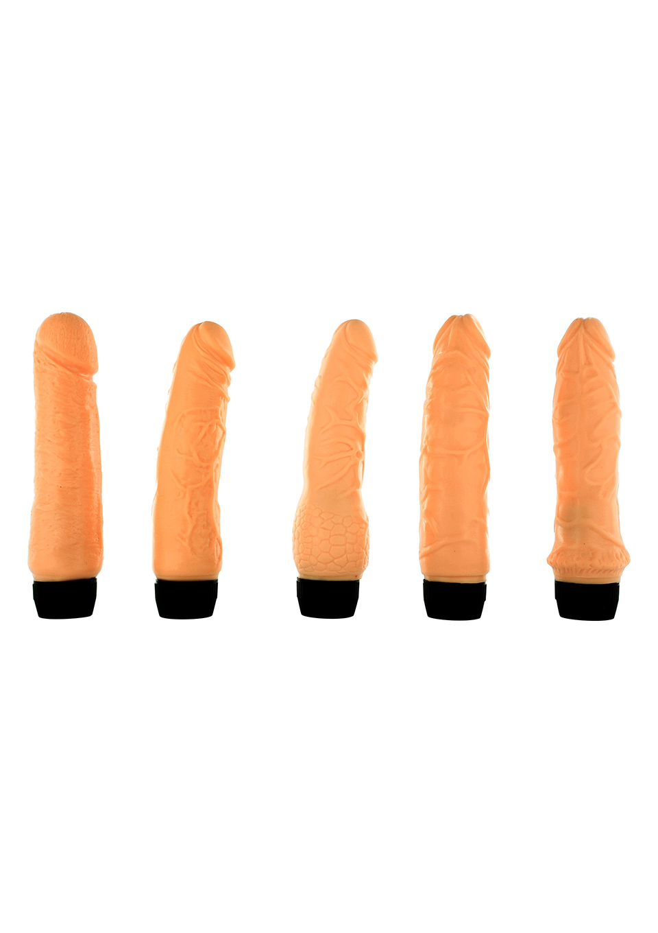 Zestaw pięciu wibratorów Seven Creations naturalny 18 cm - obrazek 4