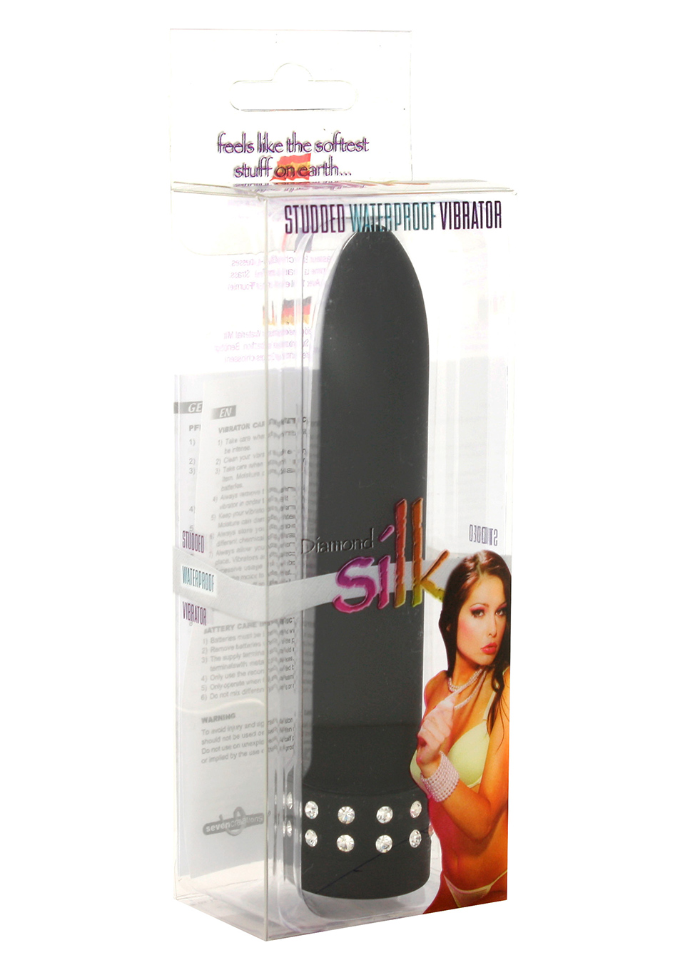Wibrator Diamond Silk Vibe czarny 13,5 cm wodoodporny - obrazek 3