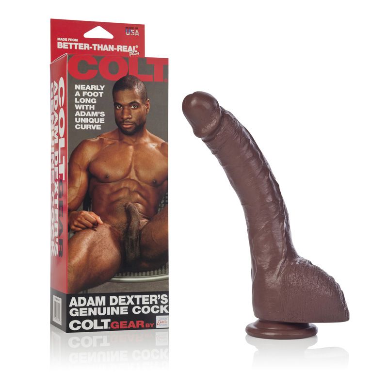 Realistyczne dildo Calexotics COLT Adam Dexter brązowe 21.5 cm - obrazek 2