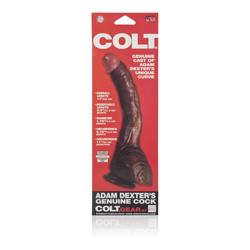 Realistyczne dildo Calexotics COLT Adam Dexter brązowe 21.5 cm - obrazek 8