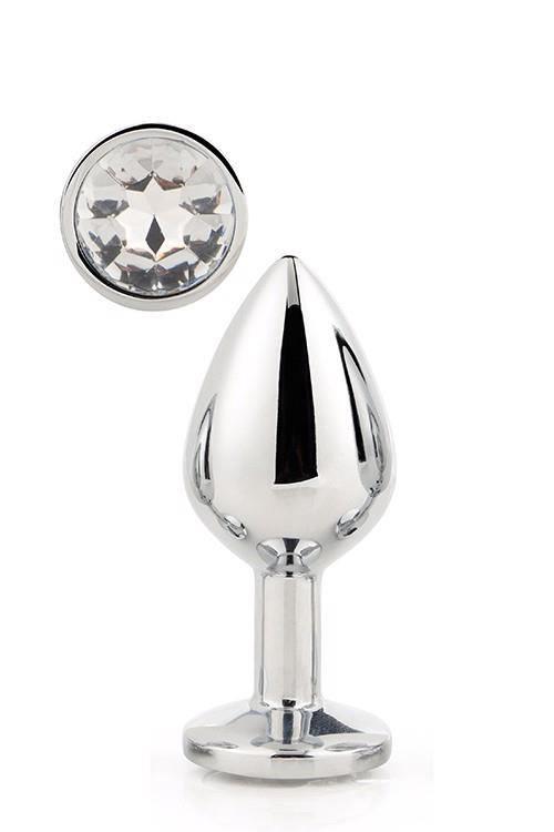 Aluminiowy korek analny Gleaming Love srebrny duży - obrazek 4
