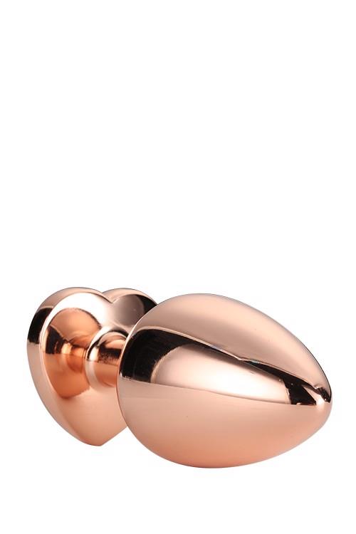 Duży korek analny z sercowym kamieniem Gleaming Love różowozłoty - obrazek 10