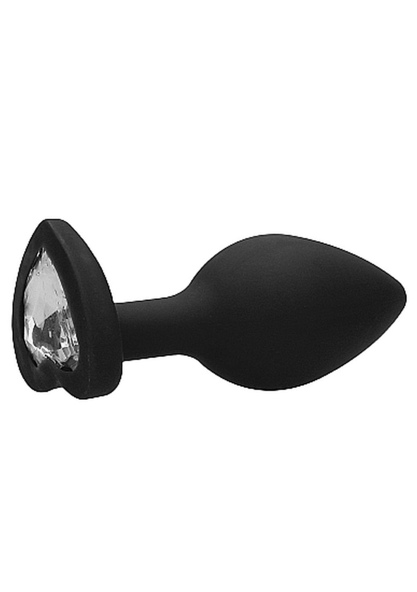 Korek analny Diamond Heart Ouch! silikonowy duży czarny - obrazek 6