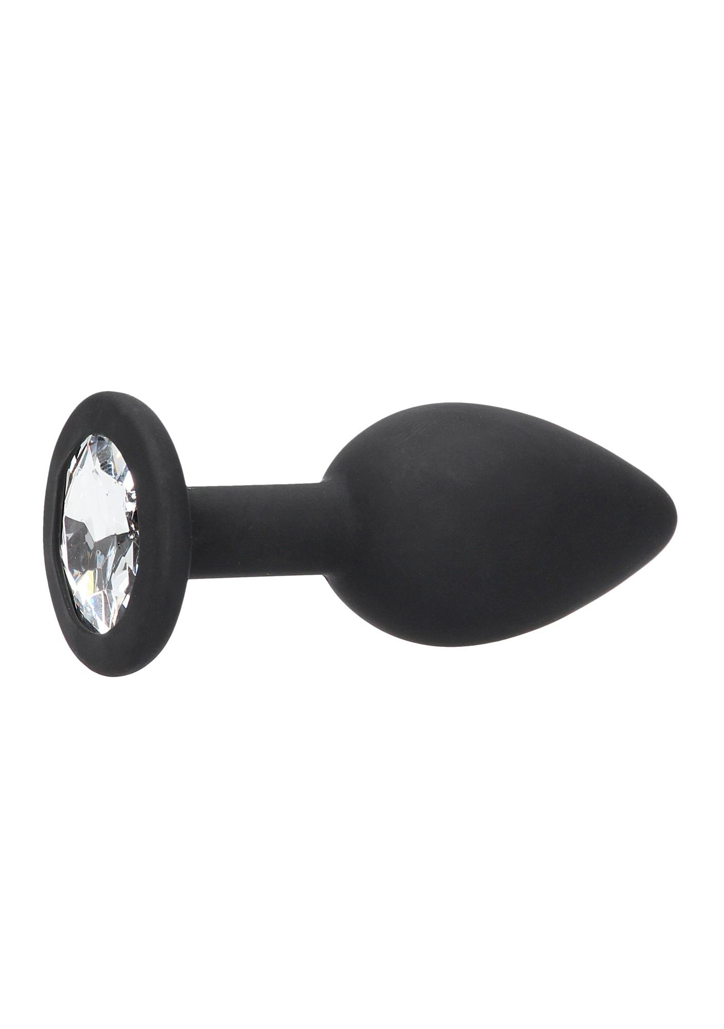 Korek analny silikonowy z odpinanym diamentem Ouch! - obrazek 5
