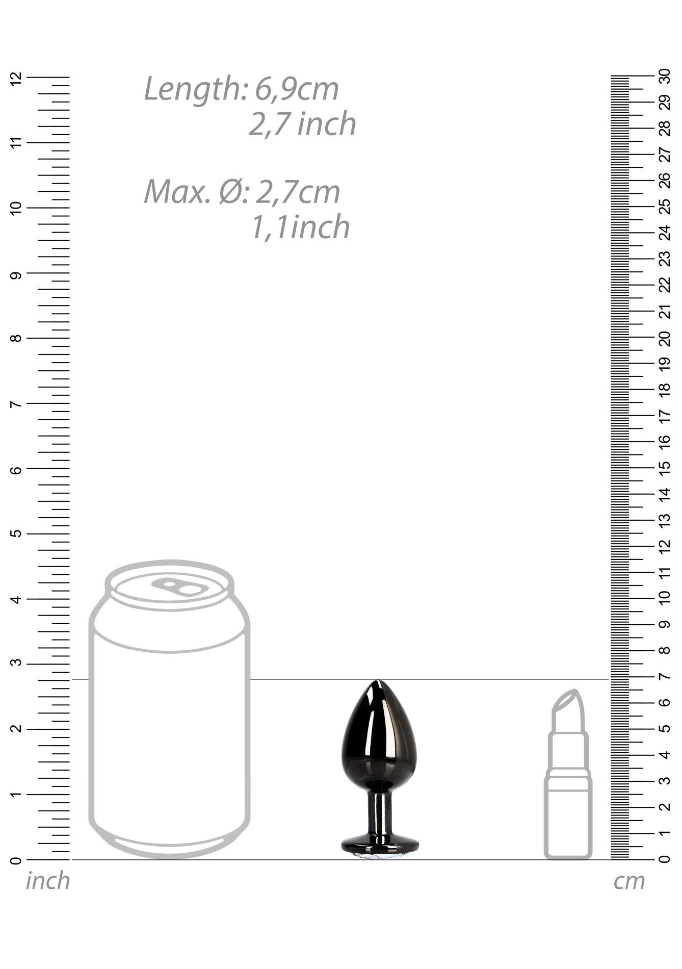 Korek analny z okrągłym klejnotem Ouch mały aluminiowy 6 cm - obrazek 9