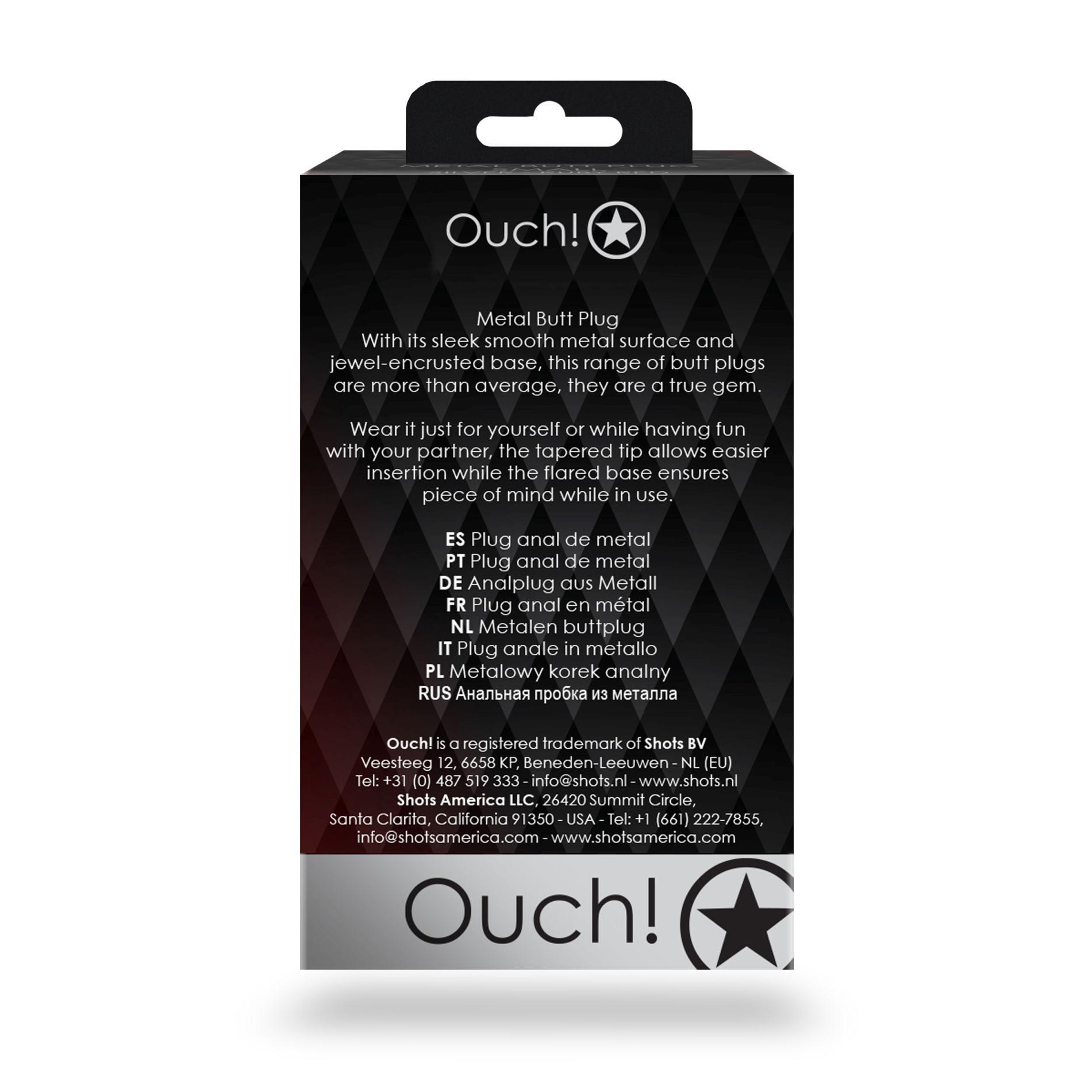 Korek analny z okrągłym klejnotem Ouch! średni 7 cm - obrazek 4