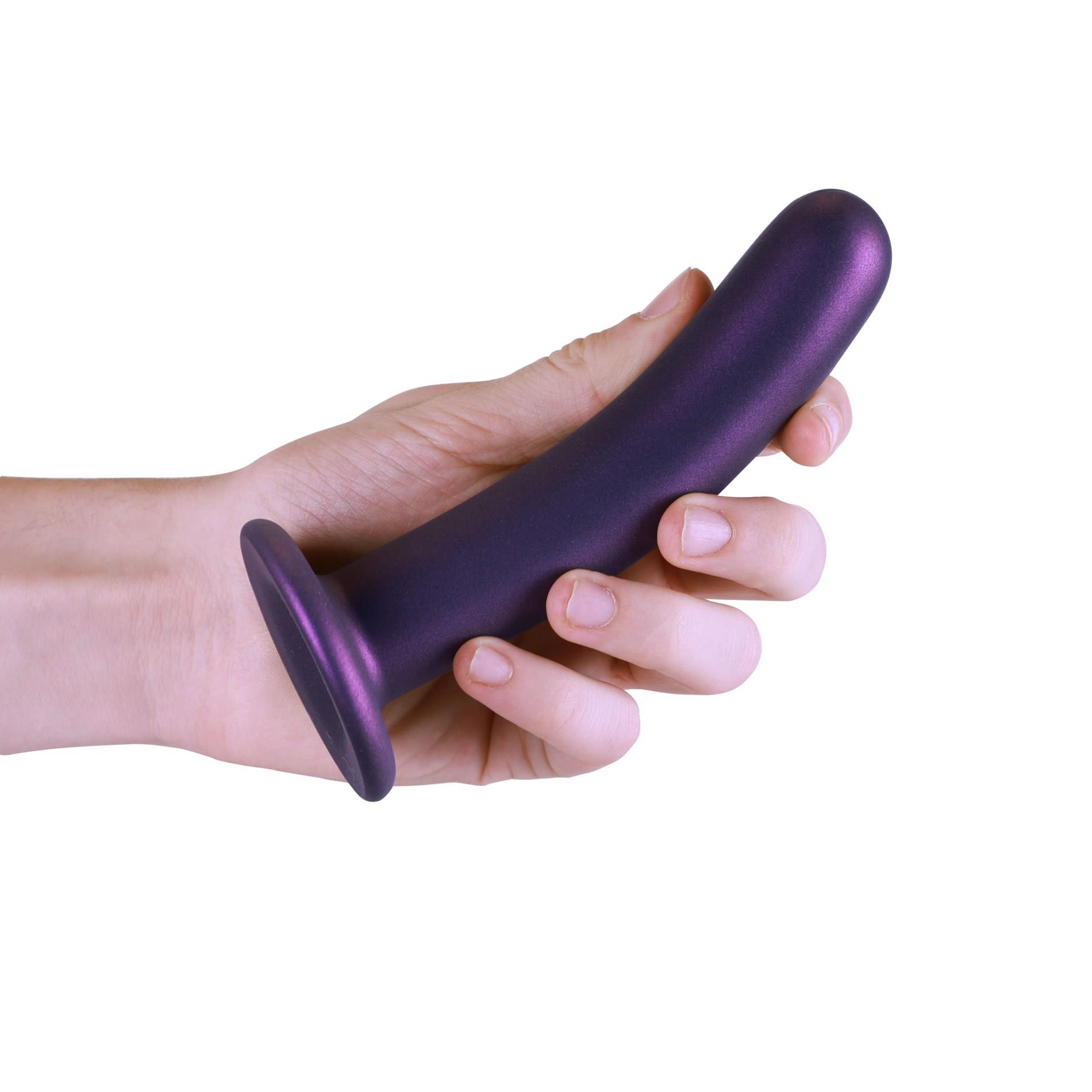 Dildo silikonowe zakrzywione Ouch! metaliczne 14,5 cm - obrazek 6
