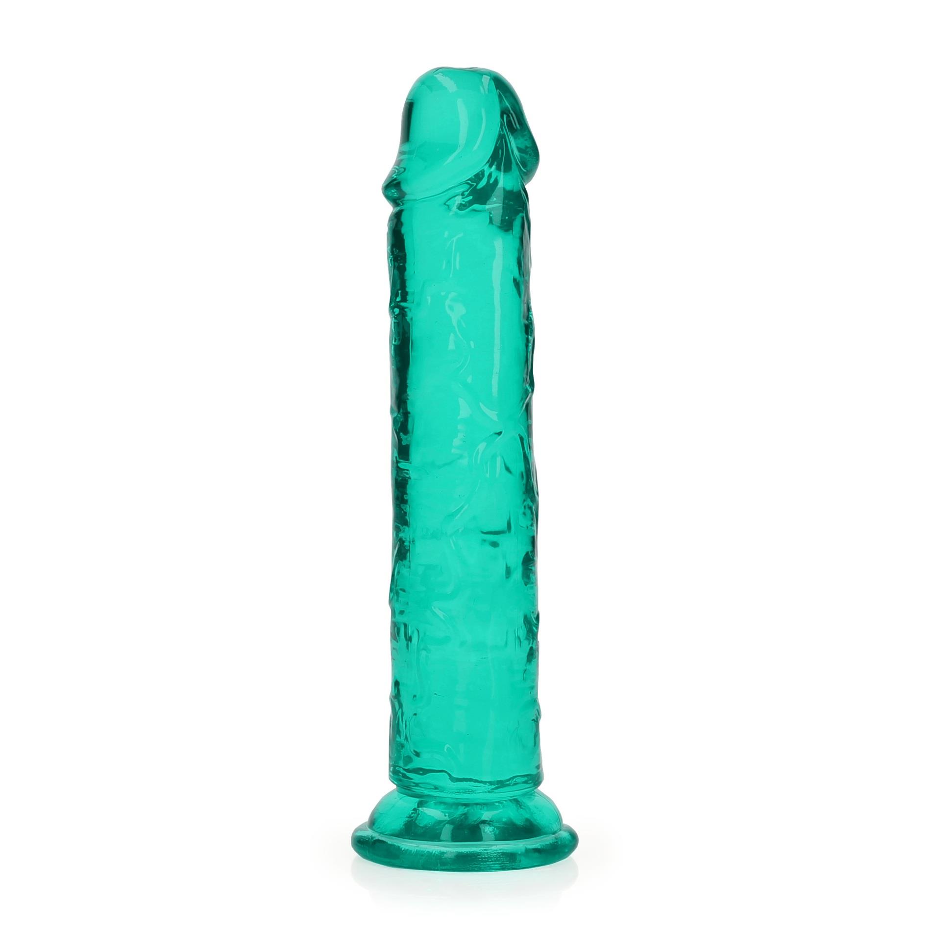 Dildo realistyczne proste z przyssawką RealRock transparentne 18 cm - obrazek 4