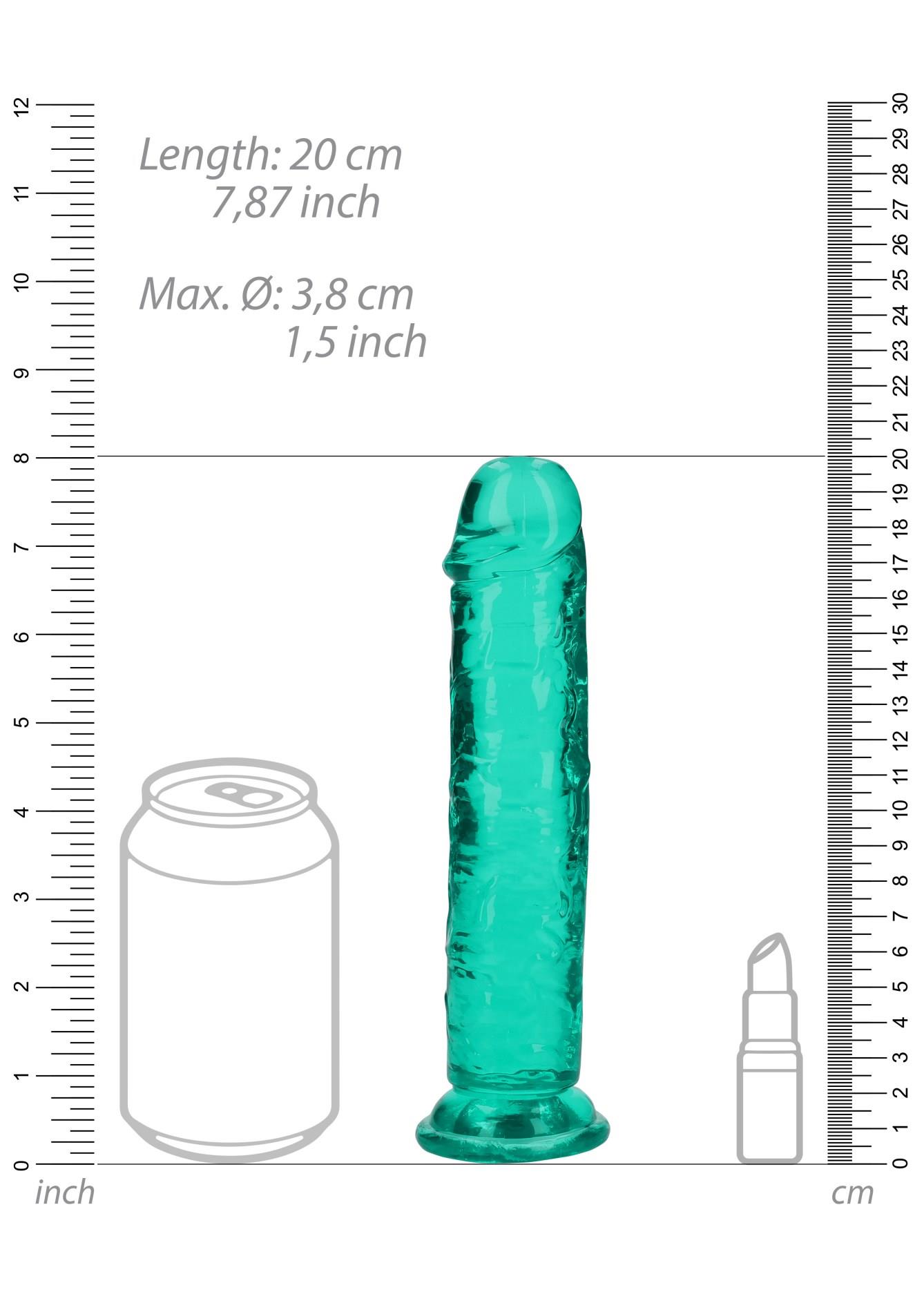 Dildo realistyczne proste z przyssawką RealRock transparentne 18 cm - obrazek 6