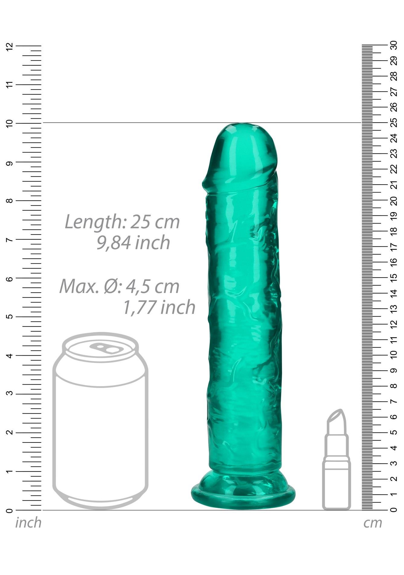Dildo realistyczne proste z przyssawką RealRock przezroczyste 23 cm - obrazek 6