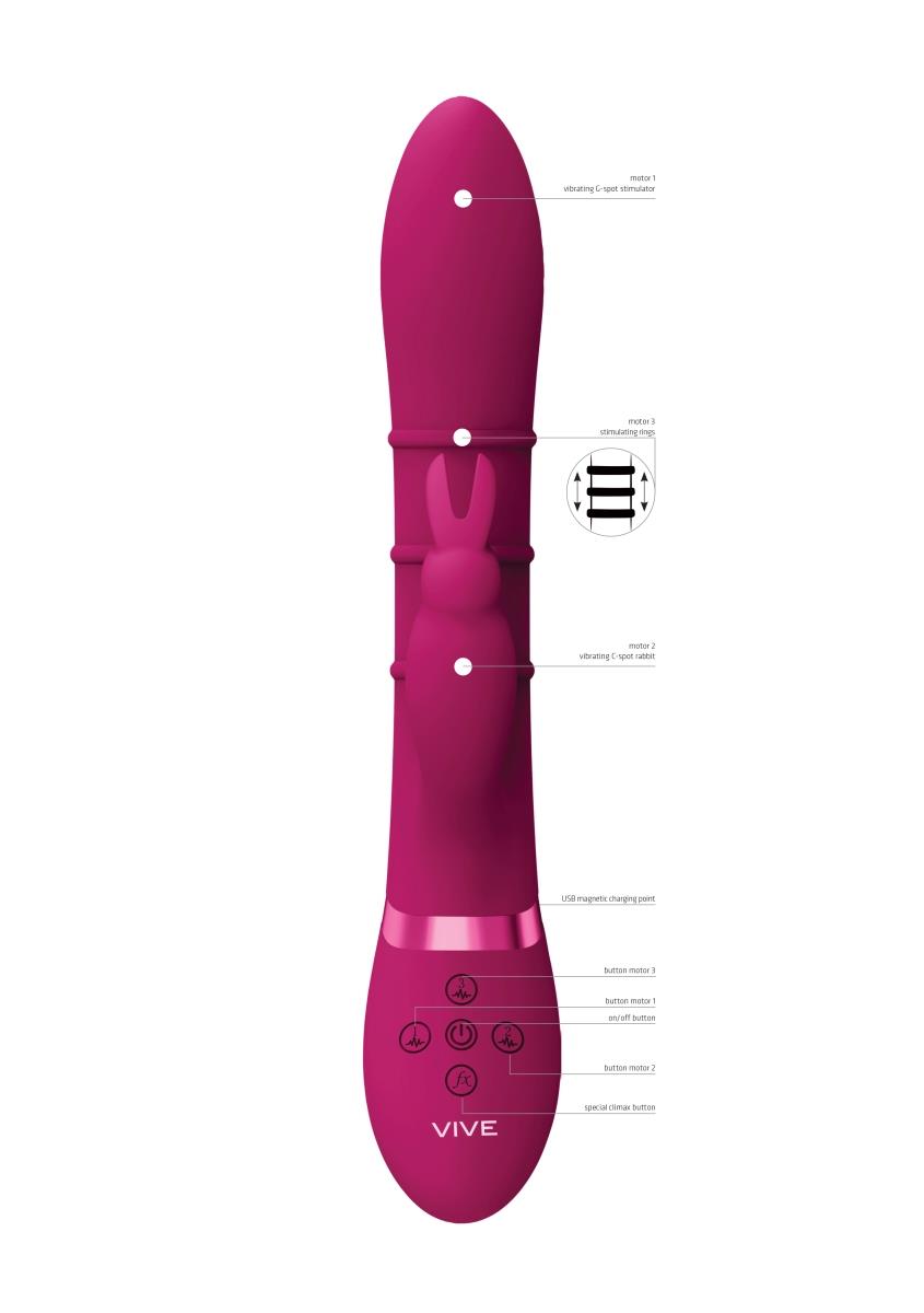Stimulating Rings, Vibrating G-Spot Rabbit - Pink - obrazek 8