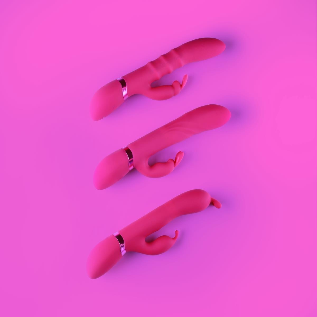 Stimulating Rings, Vibrating G-Spot Rabbit - Pink - obrazek 9